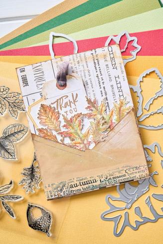 Sizzix - Stanzschablone & Stempelset "Forever Leaves" Framelits Craft Dies & Clear Stamps by 49 and Market