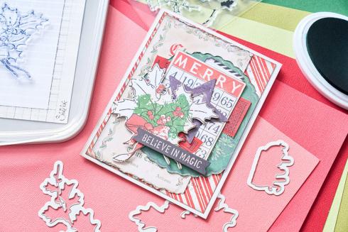 Sizzix - Stanzschablone & Stempelset "Pencil Line Holly" Framelits Craft Dies & Clear Stamps by 49 and Market