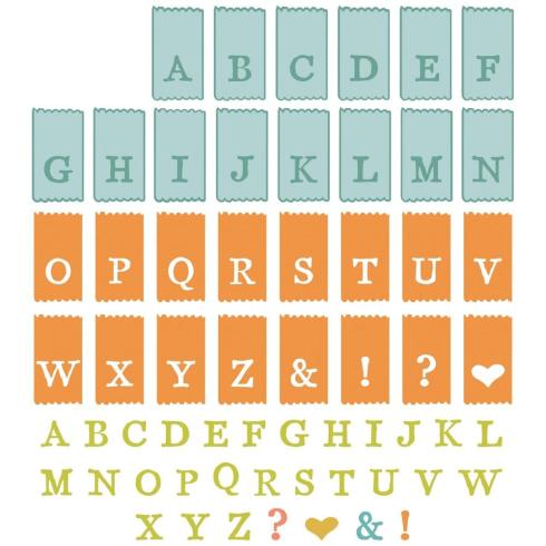 Sizzix - Stanzschablone & Stempelset "Tab Stamp Alpha" Framelits Craft Dies & Clear Stamps by 49 and Market