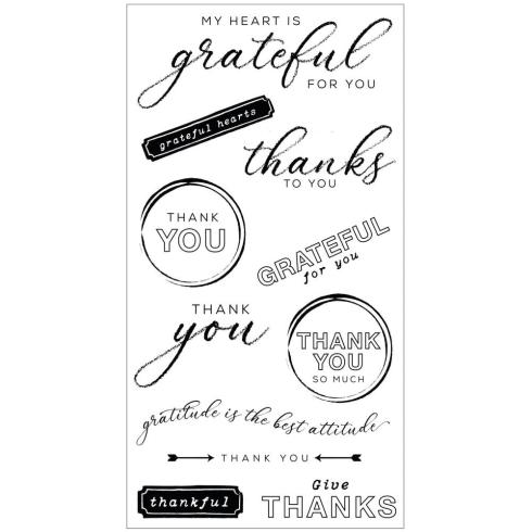 Sizzix - Stanzschablone & Stempelset "Thankful Sentiments" Framelits Craft Dies & Clear Stamps by 49 and Market