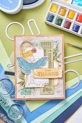 Sizzix - Stanzschablone & Stempelset "Thankful Sentiments" Framelits Craft Dies & Clear Stamps by 49 and Market