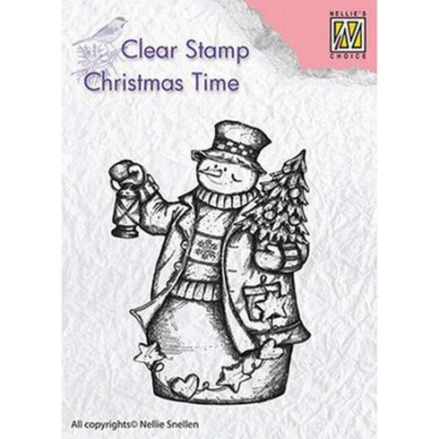 Nellie Snellen - Stempel "Snowman with Lantern" Clear Stamps Christmas Time