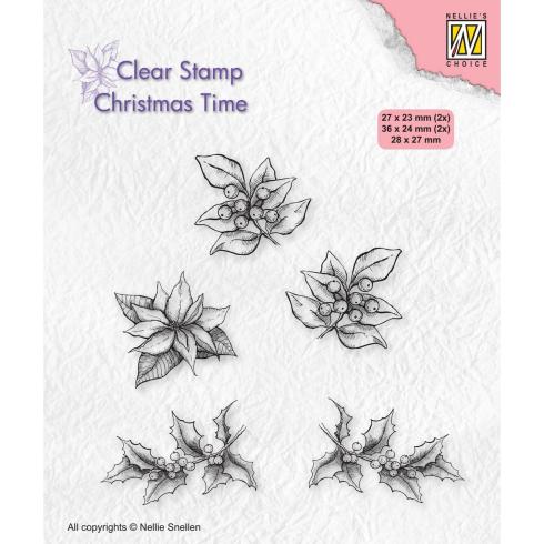 Nellie Snellen - Stempelset "Poinsettia" Clear Stamps Christmas Time