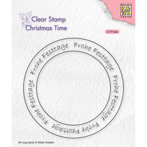 Nellie Snellen - Stempel "Circle Frohe Festtage" Clear Stamps Christmas Time