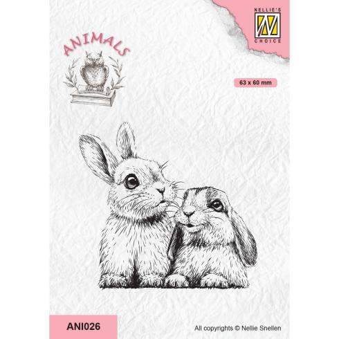 Nellie Snellen - Stempel "Two Rabbits" Clear Stamps Animals