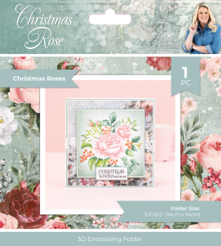 Crafters Companion - Prägefolder "Christmas Roses" 3D Embossingfolder