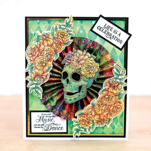 Crafters Companion - Stempelset & Stanzschablone "Sugar Skull Embellish" Stamp & Dies Design by Sheena Douglass