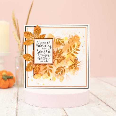 Crafters Companion - Schablone 8,5x8,5 Inch "Golden Fall" Stencil