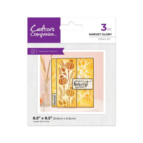 Crafters Companion - Schablone 8,5x8,5 Inch "Harvest Glory" Stencil