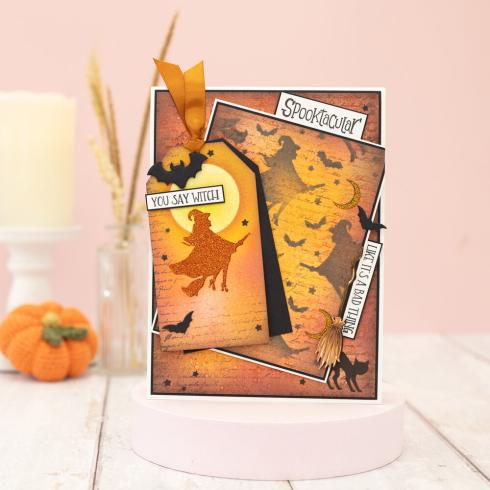 Crafters Companion - Schablone 8,5x8,5 Inch "Witching Night" Stencil