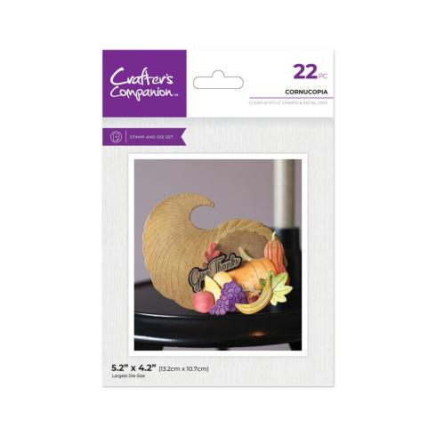 Crafters Companion - Stempelset & Stanzschablone "Cornucopia" Stamp & Dies