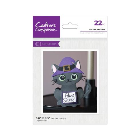 Crafters Companion - Stempelset & Stanzschablone "Feline Spooky" Stamp & Dies