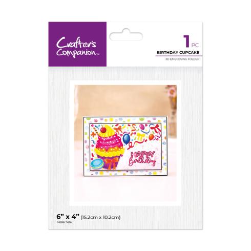 Crafters Companion - Prägefolder "Birthday Cupcake" 3D Embossingfolder