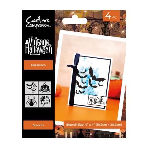 Crafters Companion - Schablone 4x4 Inch "Halloween" Stencil