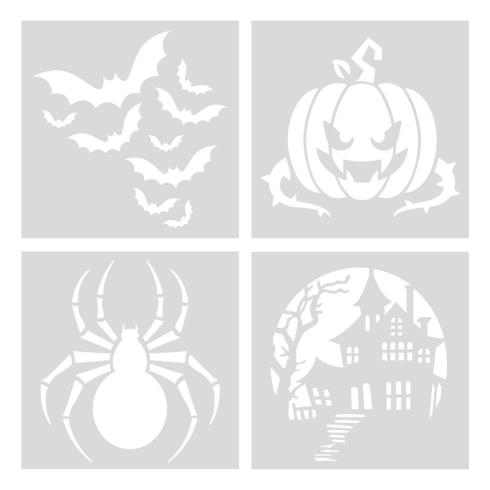 Crafters Companion - Schablone 4x4 Inch "Halloween" Stencil