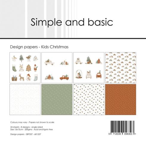 Simple and Basic - Designpapier "Kids Christmas" Paper Pack 6x6 Inch - 24 Bogen 