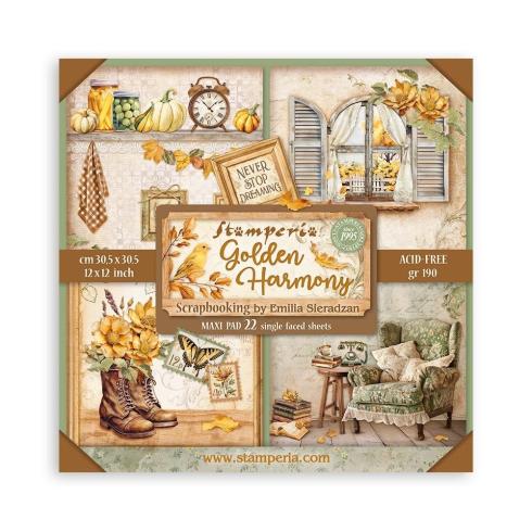 Stamperia - Designpapier "Golden Harmony" Maxi Paper Pack 12x12 Inch - 22 Bogen