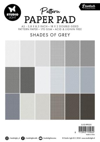 Studio Light - Designpapier A5 "Shades Of Grey" Pattern Paper Pad - 36 Bogen