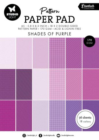 Studio Light - Designpapier A5 "Shades Of Purple" Pattern Paper Pad - 36 Bogen