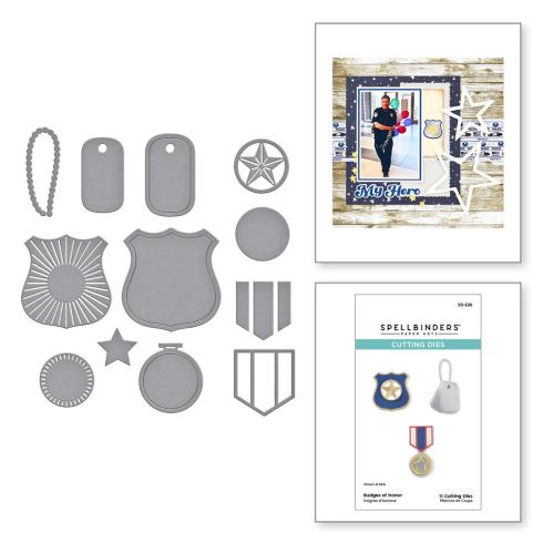 Spellbinders - Stanzschablone "Badges of Honor" Dies