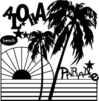 Marabu Silhouette-Schablone 30x30 (groß) "Aloha Paradise"