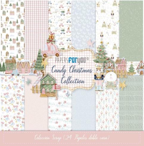 Papers For You - Designpapier "Candy Christmas" Scrap Paper Pack 8x8 Inch - 24 Bogen