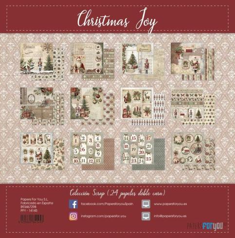 Papers For You - Designpapier "Christmas Joy" Scrap Paper Pack 8x8 Inch - 24 Bogen