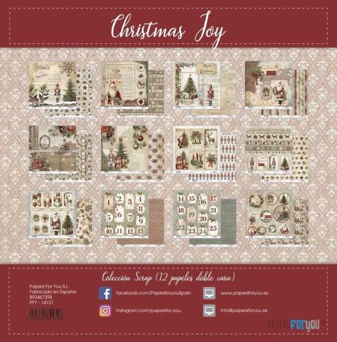 Papers For You - Designpapier "Christmas Joy" Scrap Paper Pack 30,5 x 32 cm - 12 Bogen