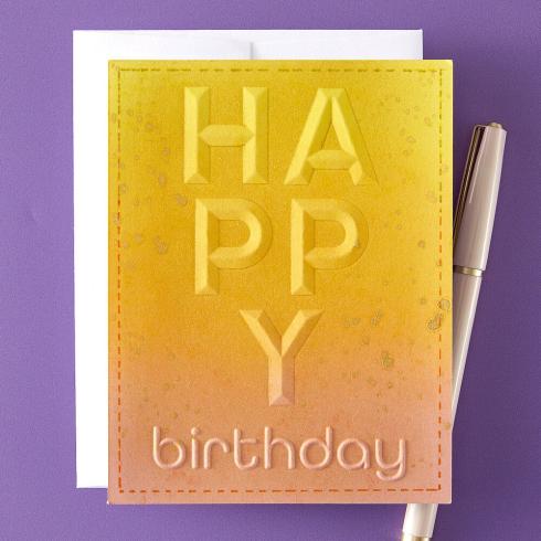 Spellbinders - Prägefolder "Beveled Happy Birthday" Embossingfolder