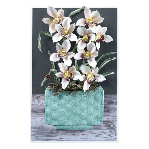 Spellbinders - Stanzschablone "Cymbidium Orchid and Ladybugs" Dies