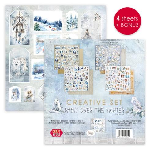 Craft & You Design - Designpapier "Paint Over The Winter" Creative Set 12x12 Inch - 8 Bogen