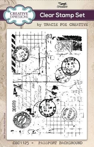 Creative Expressions - Stempel "Passport Background" Clear Stamps 10,2x15,2cm Design by Tracie Fox