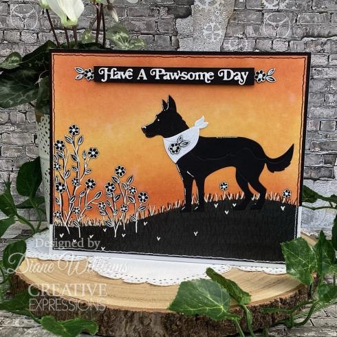 Creative Expressions - Stanzschablone "Mini Shadowed Sentiments Have A Paw-some Day" Craft Dies Design by Sue Wilson