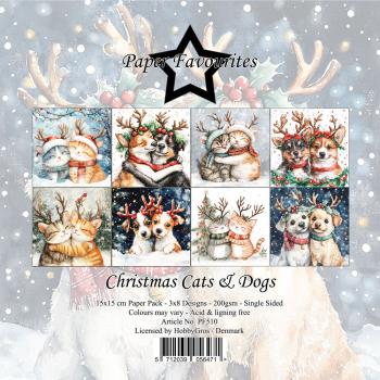 Paper Favourites - Designpapier "Christmas Cats & Dogs" Paper Pack 6x6 Inch - 24 Bogen