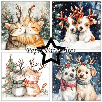 Paper Favourites - Designpapier "Christmas Cats & Dogs" Paper Pack 6x6 Inch - 24 Bogen