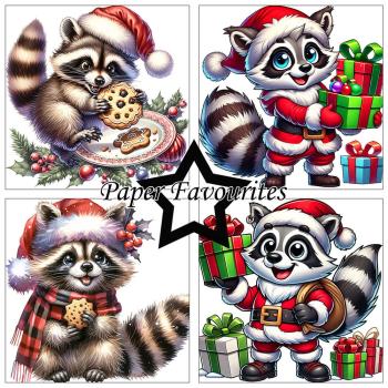 Paper Favourites - Designpapier "Christmas Raccoons" Paper Pack 12x12 Inch 8 Bogen