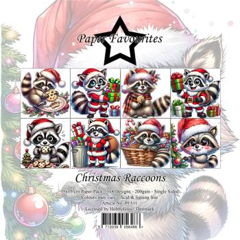 Paper Favourites - Designpapier "Christmas Raccoons" Paper Pack 6x6 Inch - 24 Bogen