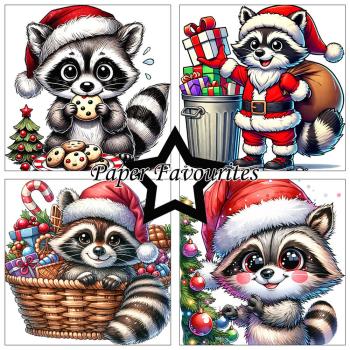 Paper Favourites - Designpapier "Christmas Raccoons" Paper Pack 6x6 Inch - 24 Bogen