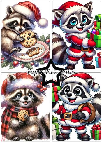 Paper Favourites - Designpapier "Christmas Raccoons" Paper Pack A5 - 24 Bogen