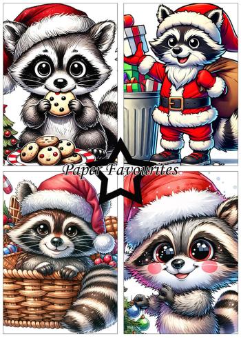 Paper Favourites - Designpapier "Christmas Raccoons" Paper Pack A5 - 24 Bogen