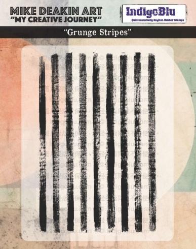 IndigoBlu - Gummistempel "Grunge Stripes" A6 Rubber Stamp