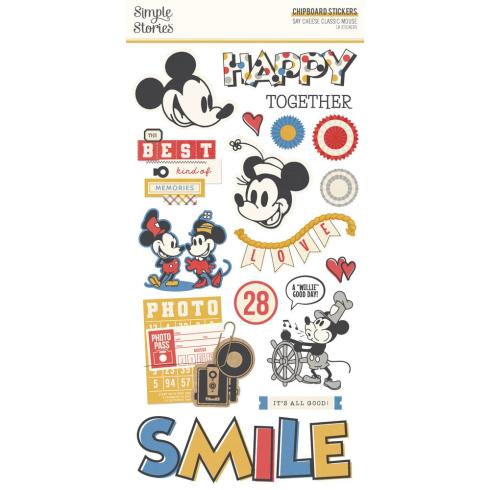 Simple Stories - Aufkleber "Say Cheese Classic Mouse" Chipboard Sticker 