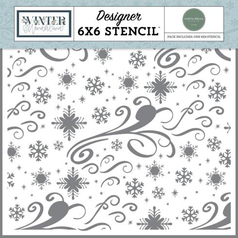 Carta Bella - Schablone 6x6 Inch "Snowflakes And Swirls" Stencil