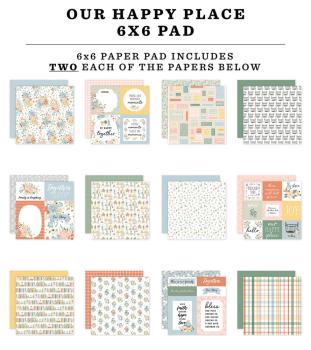 Echo Park - Designpapier "Our Happy Place" Paper Pack 6x6 Inch - 24 Bogen