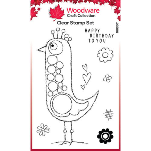 Woodware - Stempelset "Bubble Birds Lina" Clear Stamps