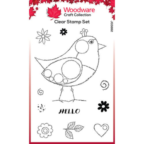 Woodware - Stempelset "Bubble Birds Diego" Clear Stamps