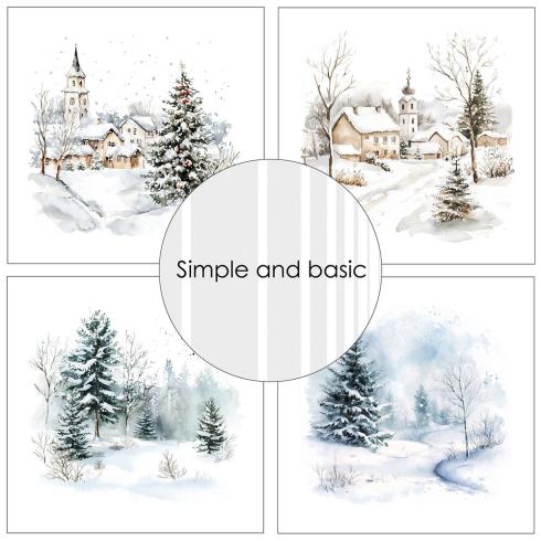 Simple and Basic - Designpapier "Cozy Christmas and Winter Scenes" Paper Pack 6x6 Inch - 24 Bogen 