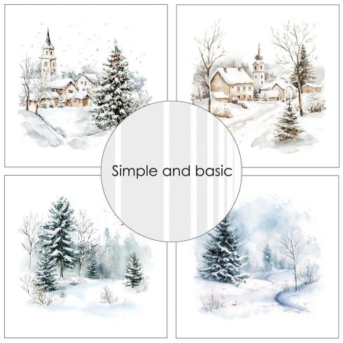 Simple and Basic - Designpapier "Cozy Christmas and Winter Scenes" Paper Pack 12x12 Inch - 8 Bogen 