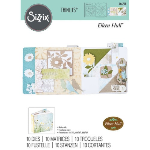 Sizzix - Stanzschablone "Floral Pocket and Paperclips" Thinlits Craft Dies by Eileen Hull