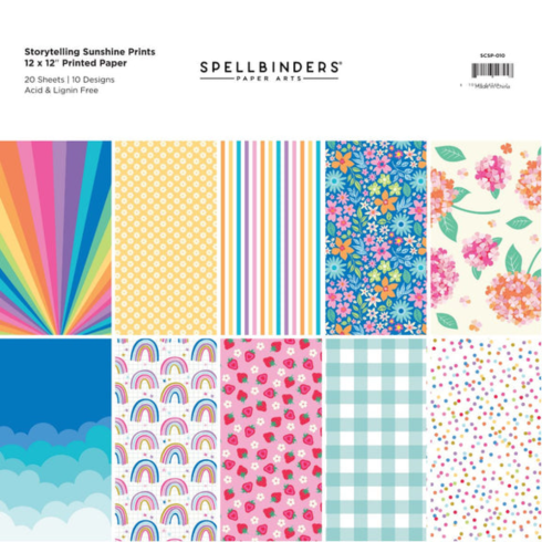 Spellbinders - Designpapier "Storytelling Sunshine Prints" Paper Pack 12x12 Inch - 20 Bogen